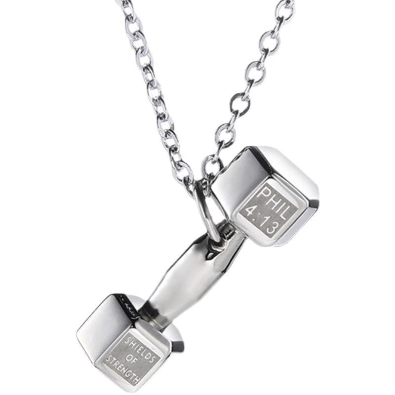 Dumbbell Fitness Necklace
