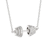 Sparkling Dumbbell Necklace with Crystals