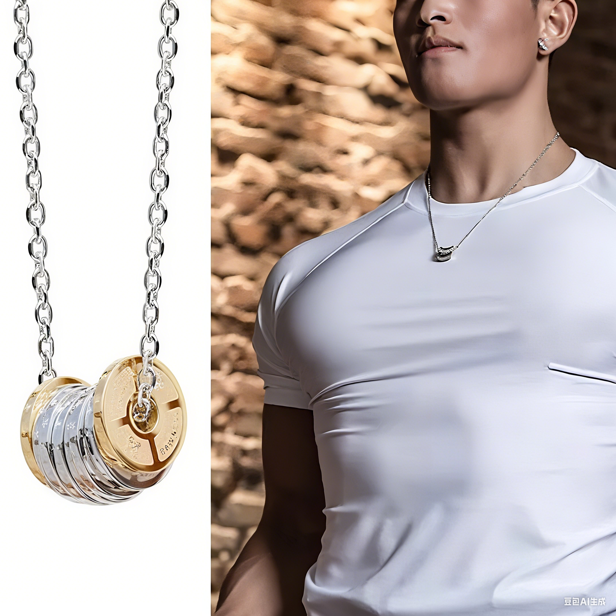 Elegant Barbell Plate Necklace