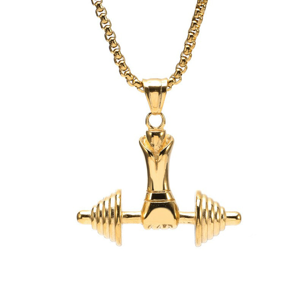 Power Grip Dumbbell Necklace – Hold Your Strength