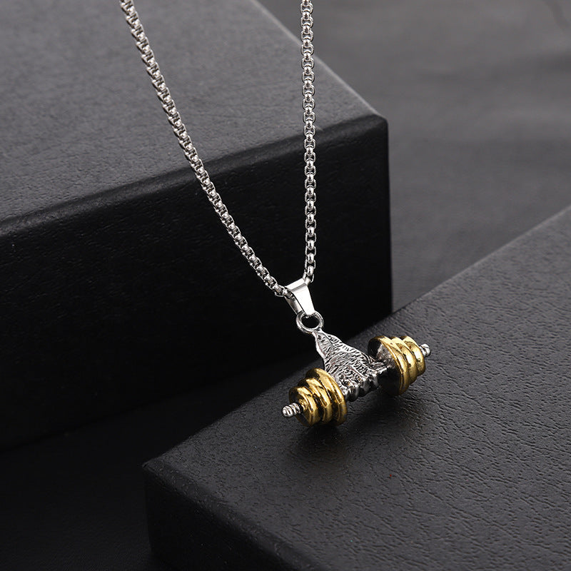Fist & Dumbbell Necklace – Strength in Your Hands