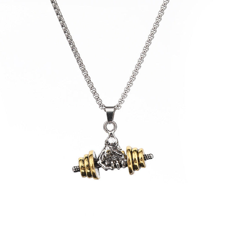 Fist & Dumbbell Necklace – Strength in Your Hands
