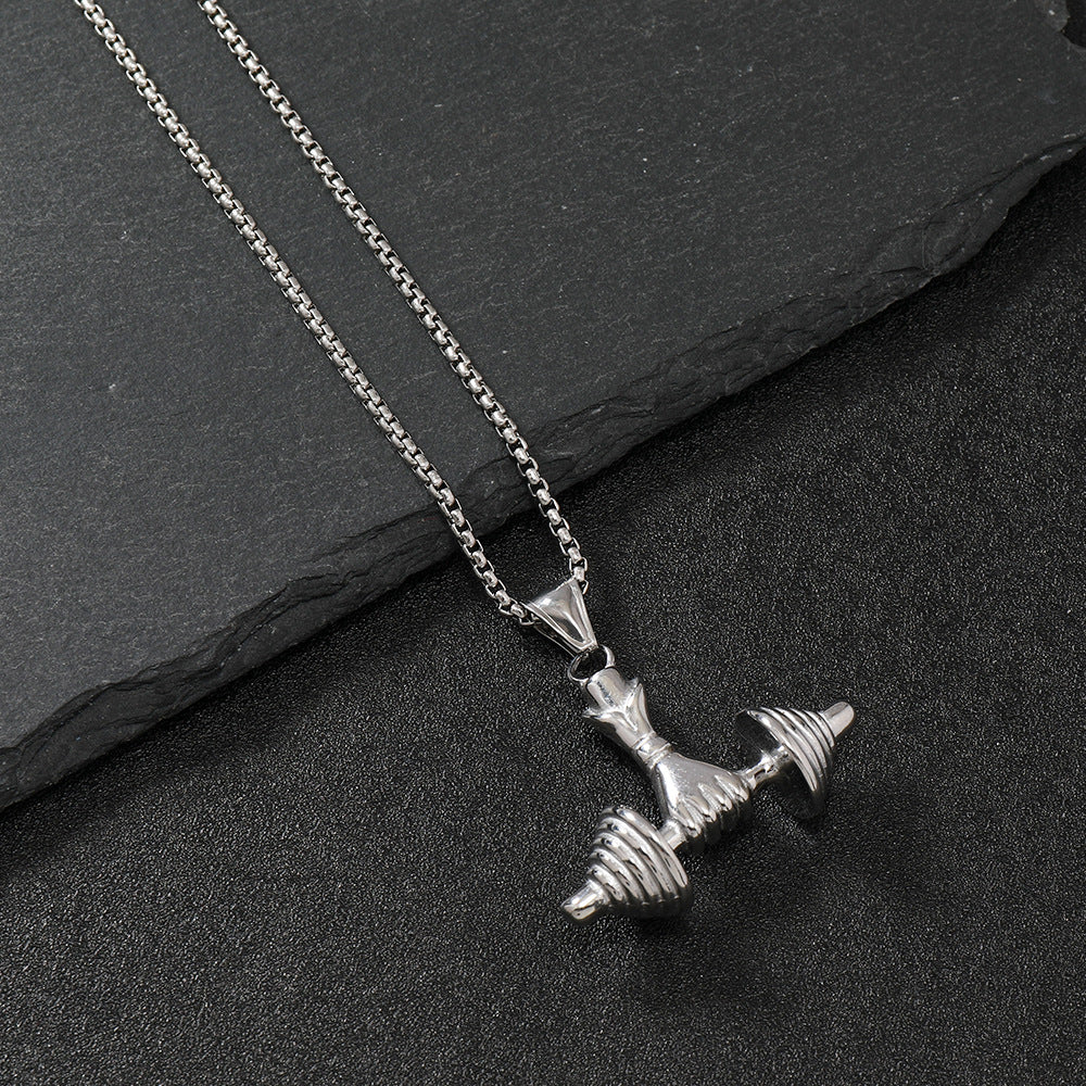 Power Grip Dumbbell Necklace – Hold Your Strength