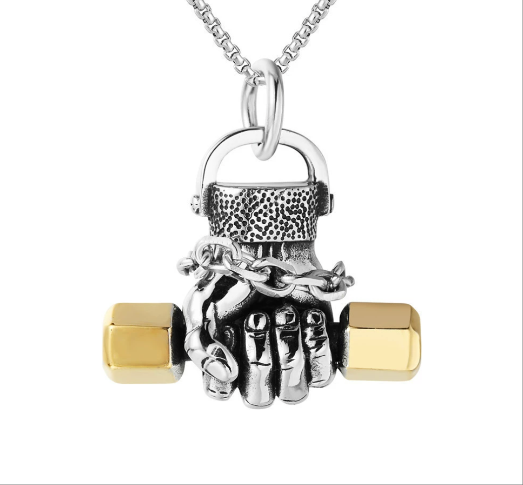 Iron Grip Dumbbell Necklace – Unbreakable Strength